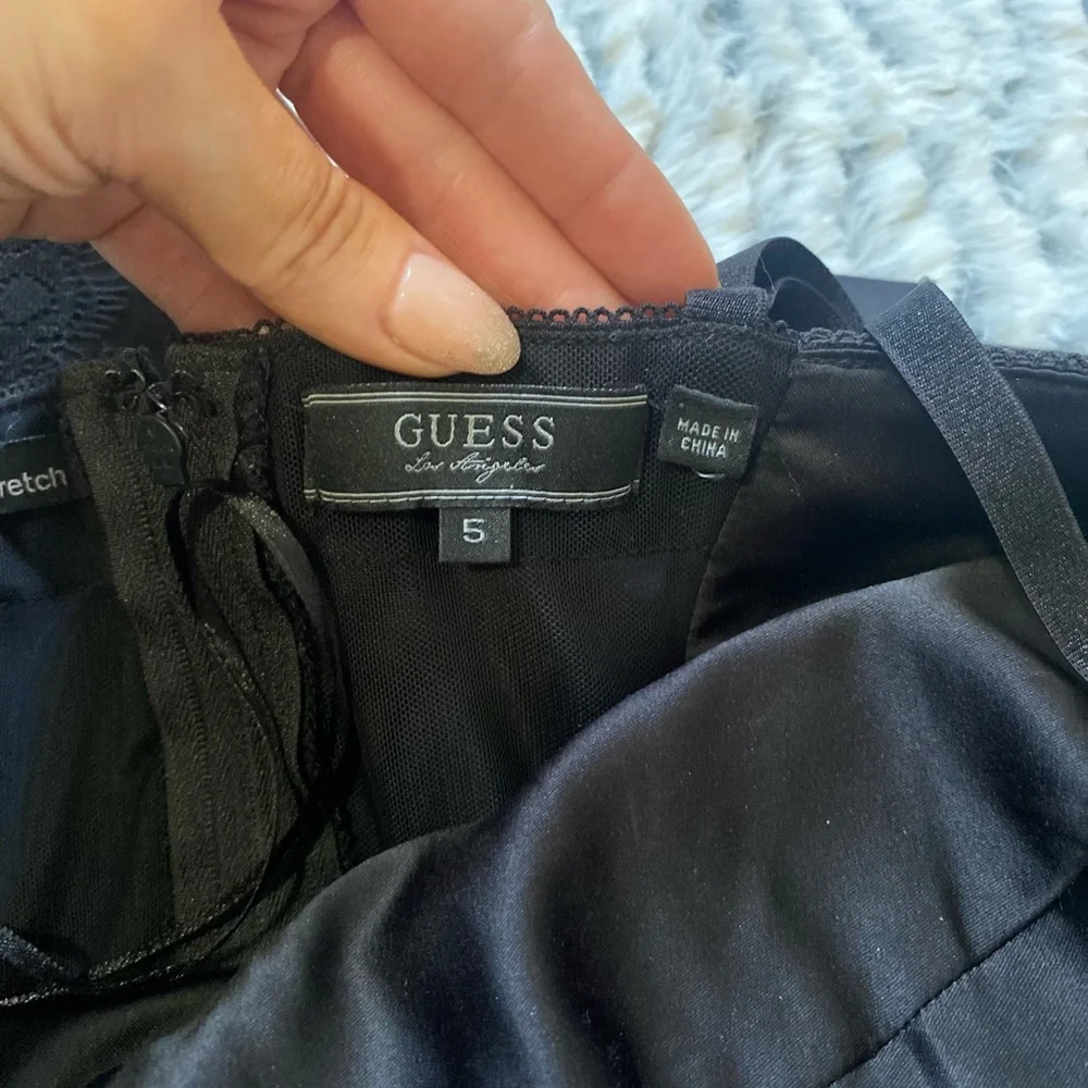 Guess Lexy Dress Sweetheart Neckline Satin Lace Trim Bodycon Sexy Dress 5 - Picture 8 of 15